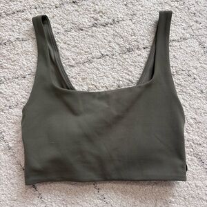 Lululemon Army Green Bend This Scoop and Square Bra Top with pads